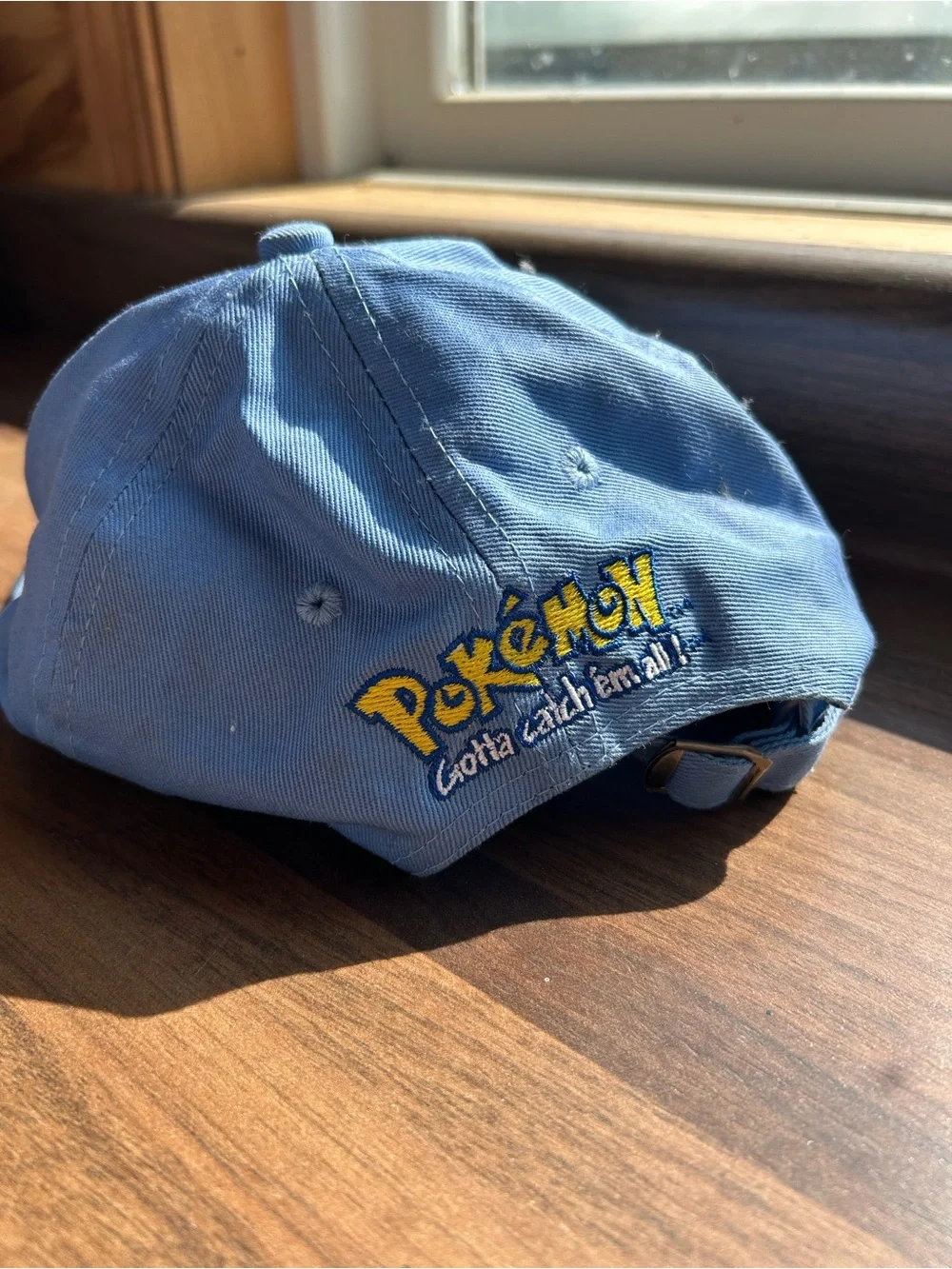Vintage Pokémon Ash & Pikachu Embroidered Light Blue Cap